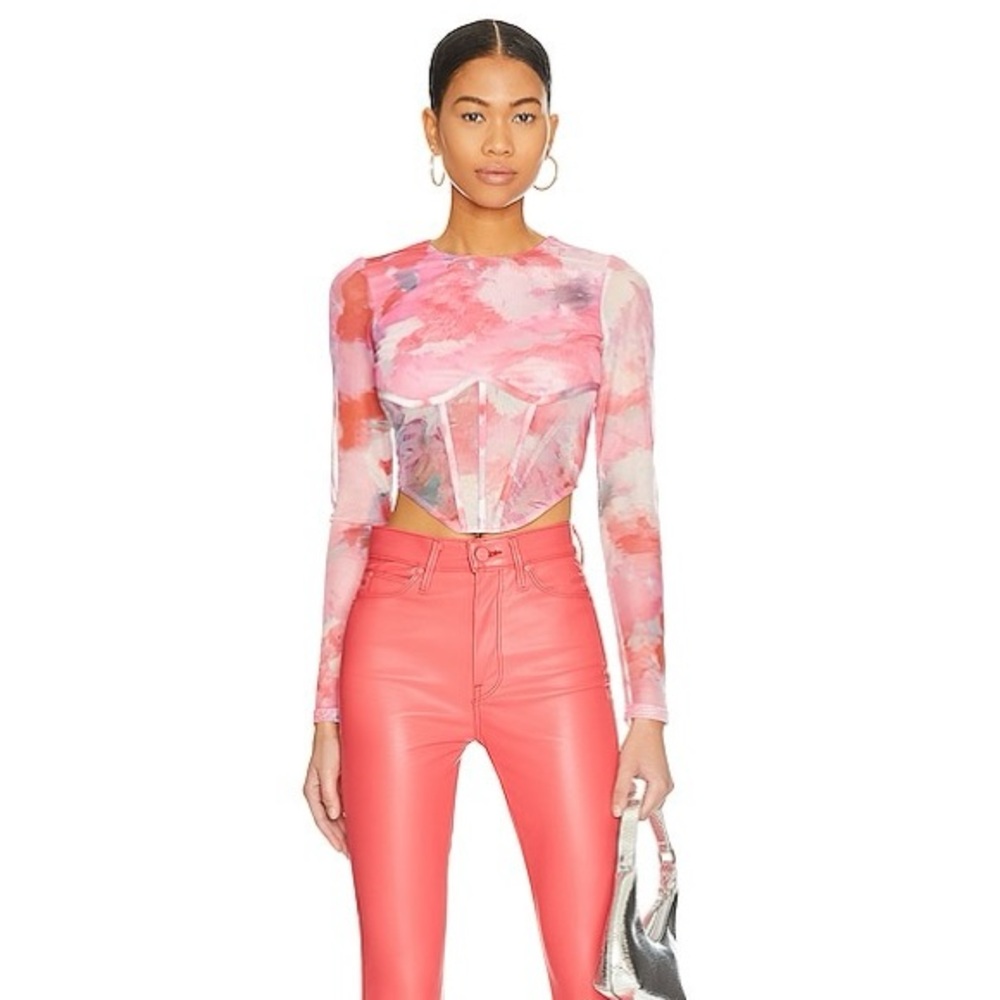Bardot Mesh Floral Corset Top
